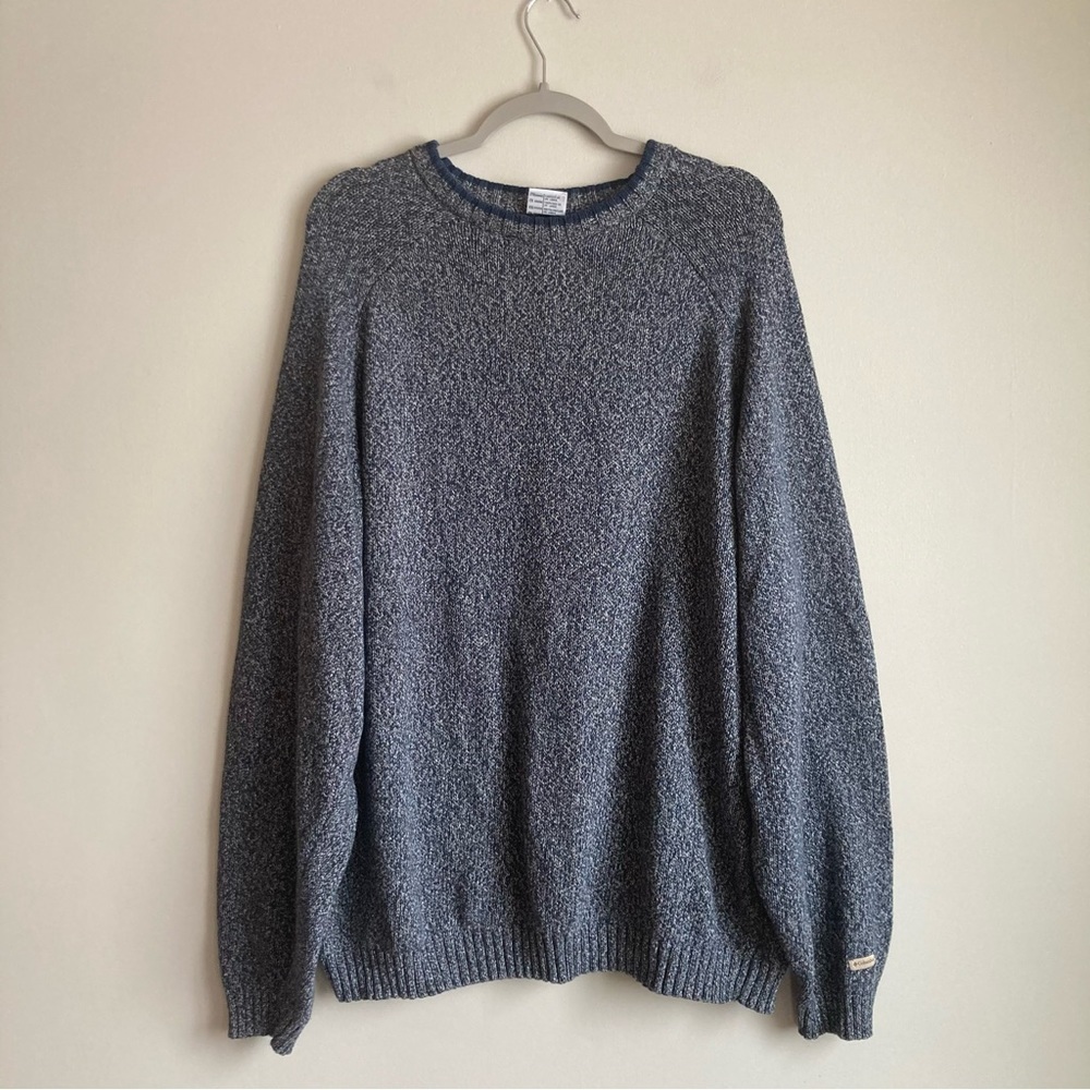 Men’s Columbia Blue Heathered Knit Crew Neck Sweater XXL